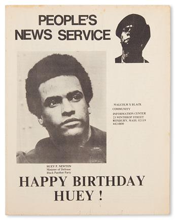 (BLACK PANTHERS.) HUEY NEWTON, BOBBY SEALE. Pigs Kidnap 20 in New Bedford * Erika Huggins “Check it out Sister * Happy Birthday Huey! *